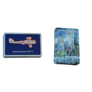VTG Chicago Delta Airlines Playing Cards + American Airline US Mail DH-4 Deck